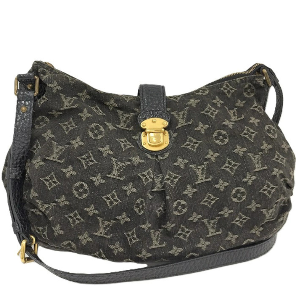 Louis Vuitton Shoulder Bag Monogram Denim Black